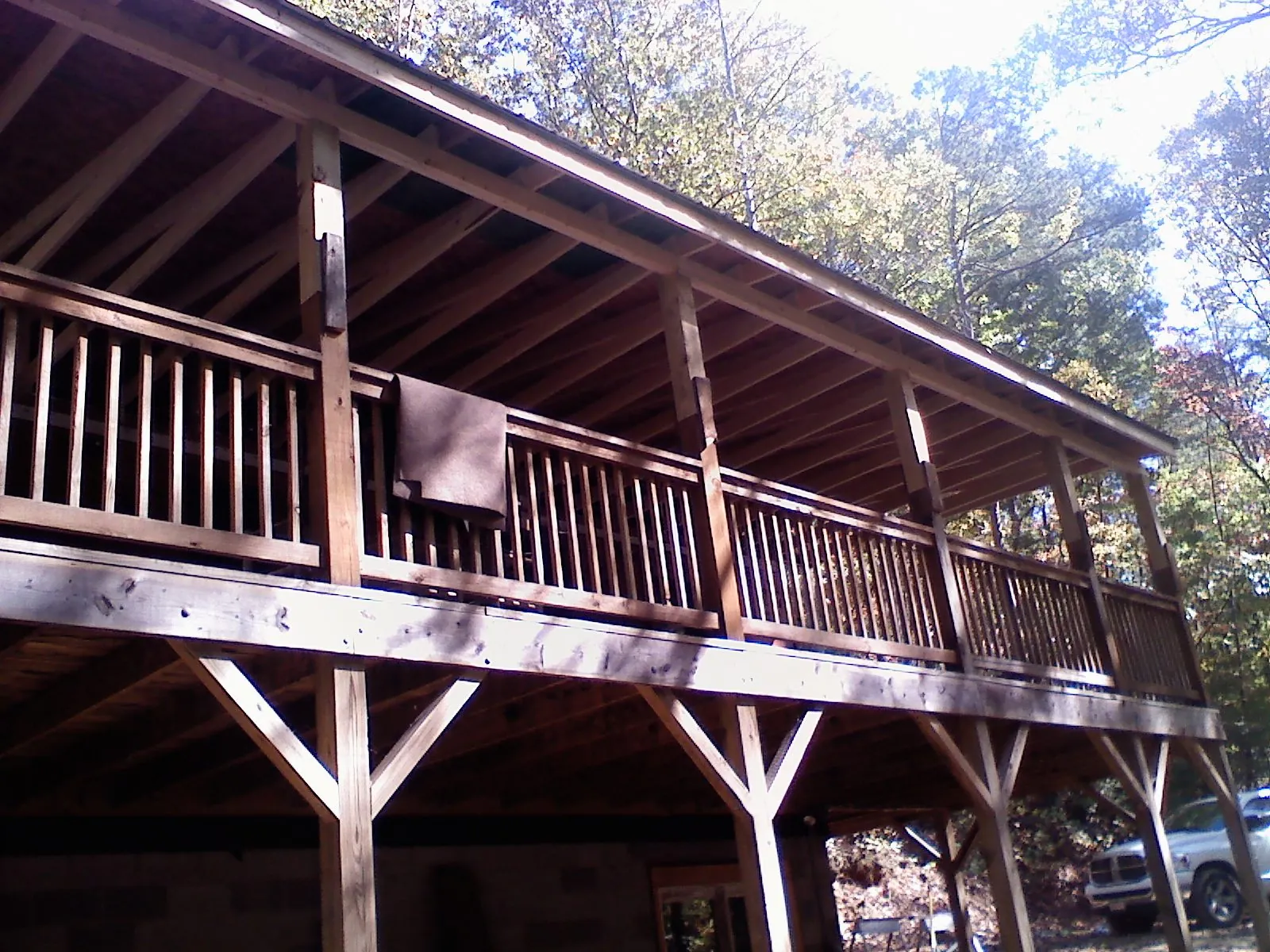 Timber framing under a new elevated porch and deck — Roof Leak Repair in Addyston by Roofing Brothers